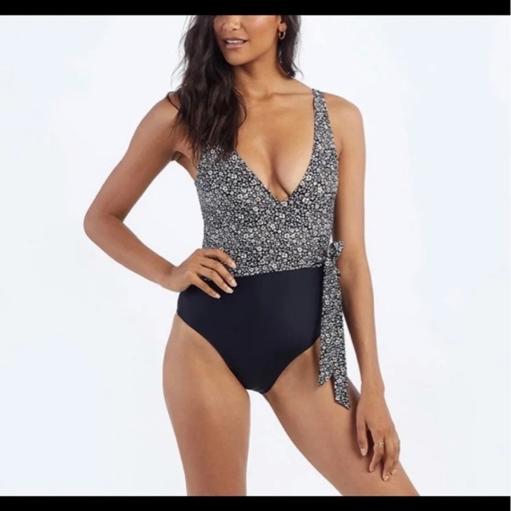 summersalt Black and White Floral One-Piece Swimsuit